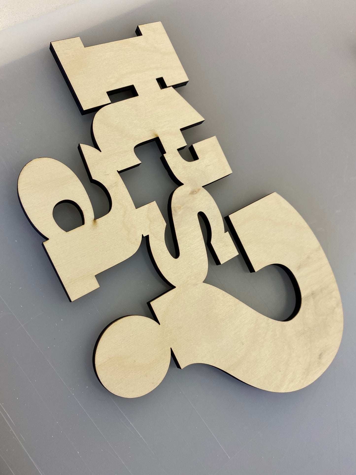 Laser Cut on Wood 1/8 or 1/4