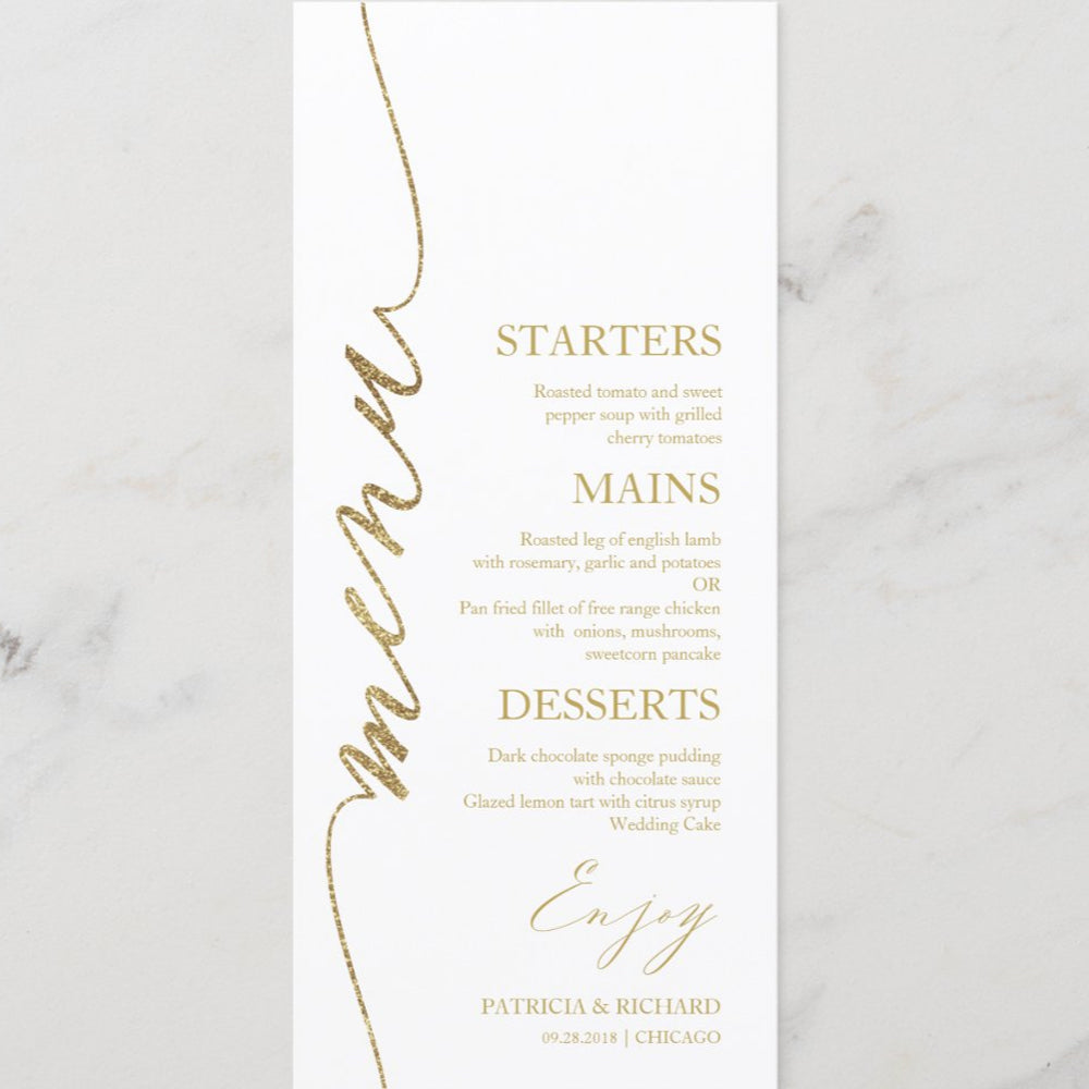 Wedding Menu Cards