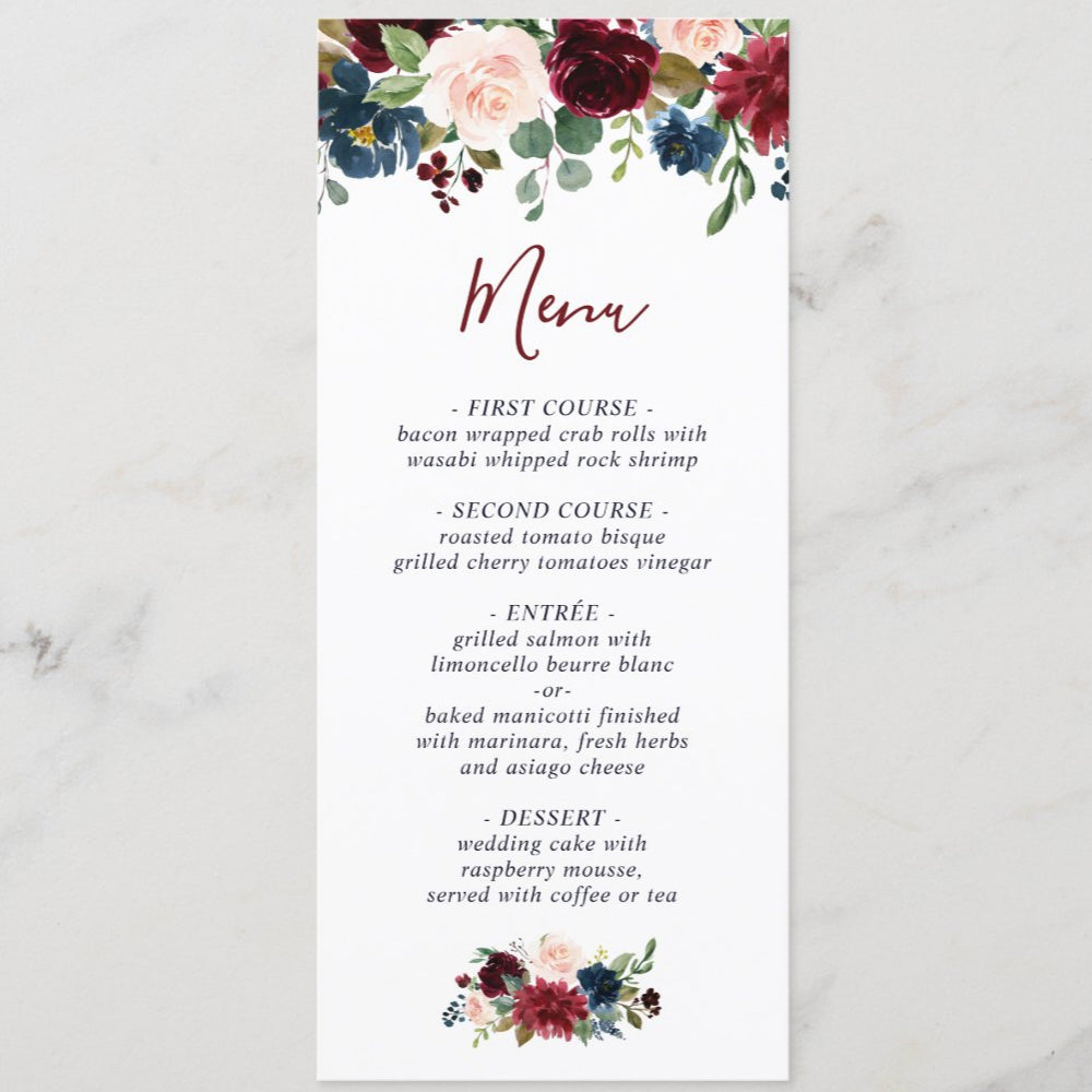 Wedding Menu Cards