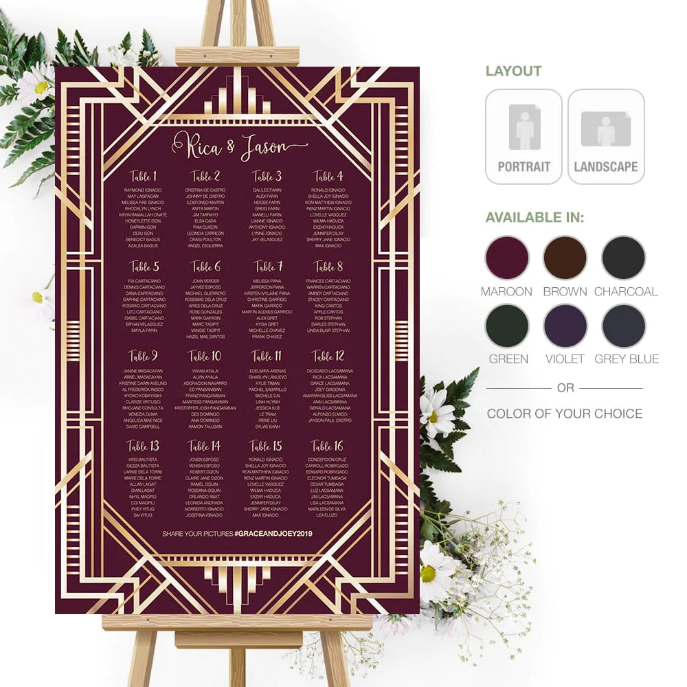 Seating Chart Foamboard / Coroplast