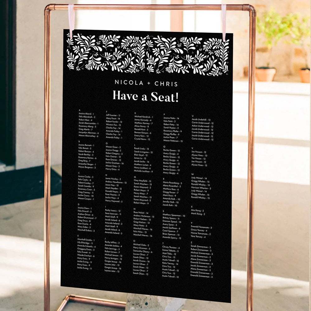 Seating Chart Foamboard / Coroplast