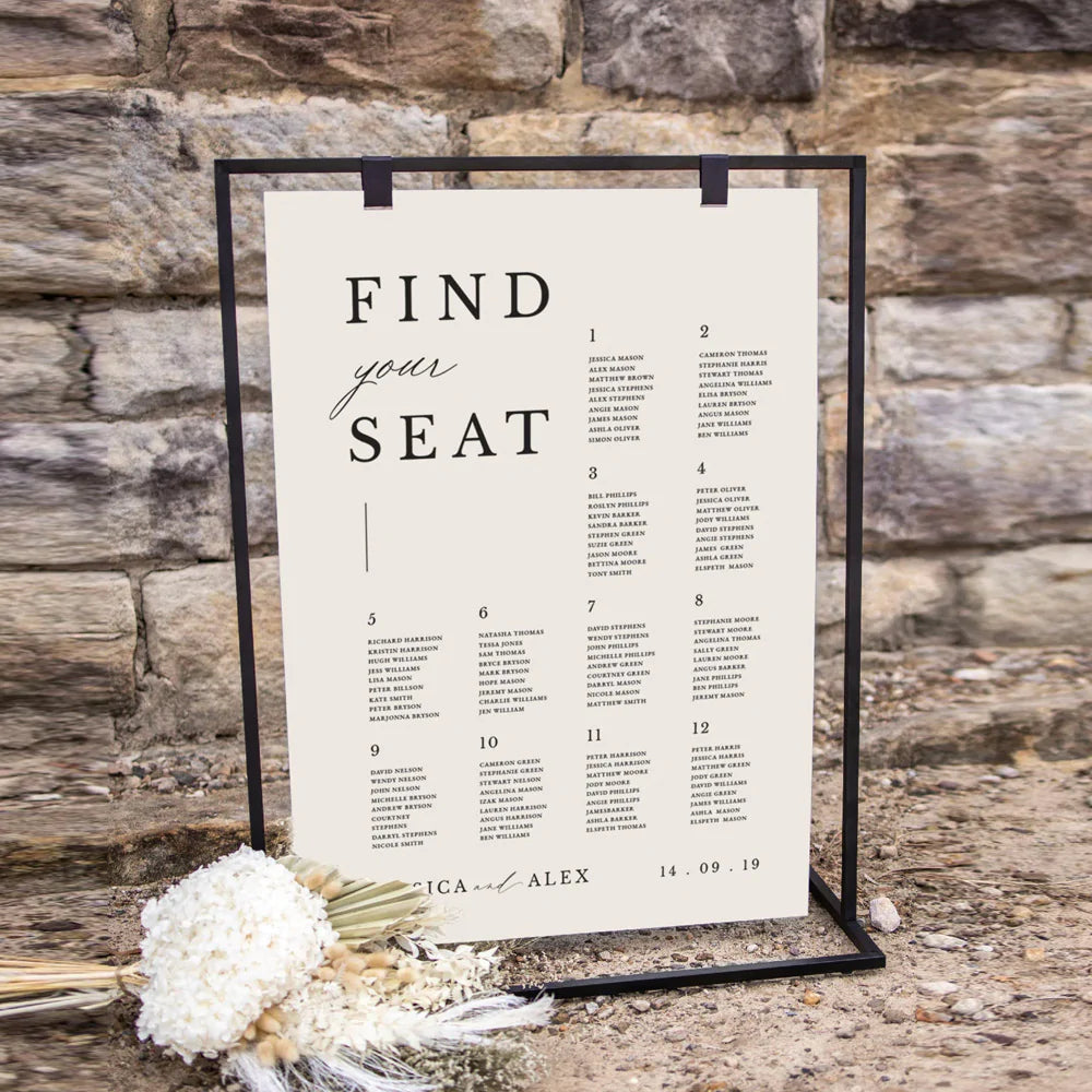 Seating Chart Foamboard / Coroplast