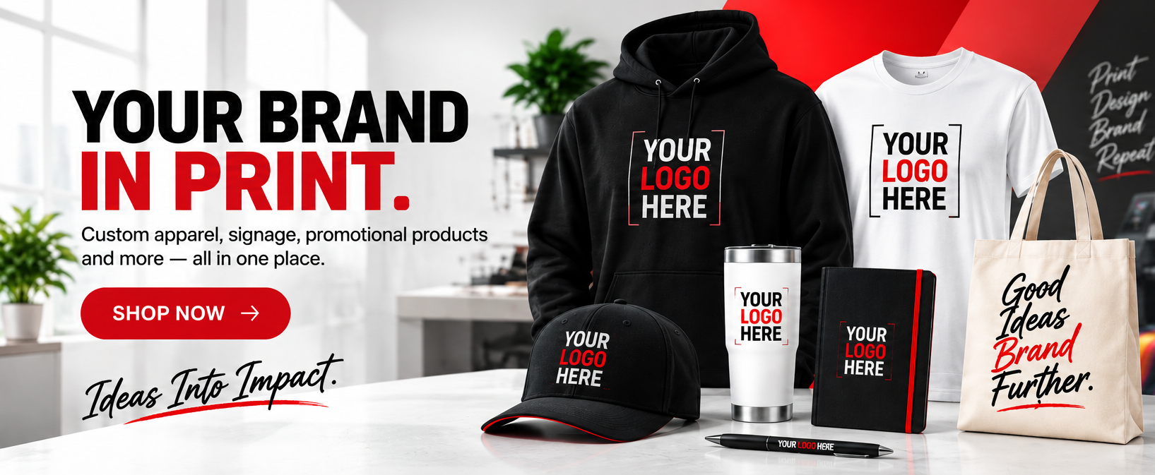 Custom printing, apparel, signage and promotional products